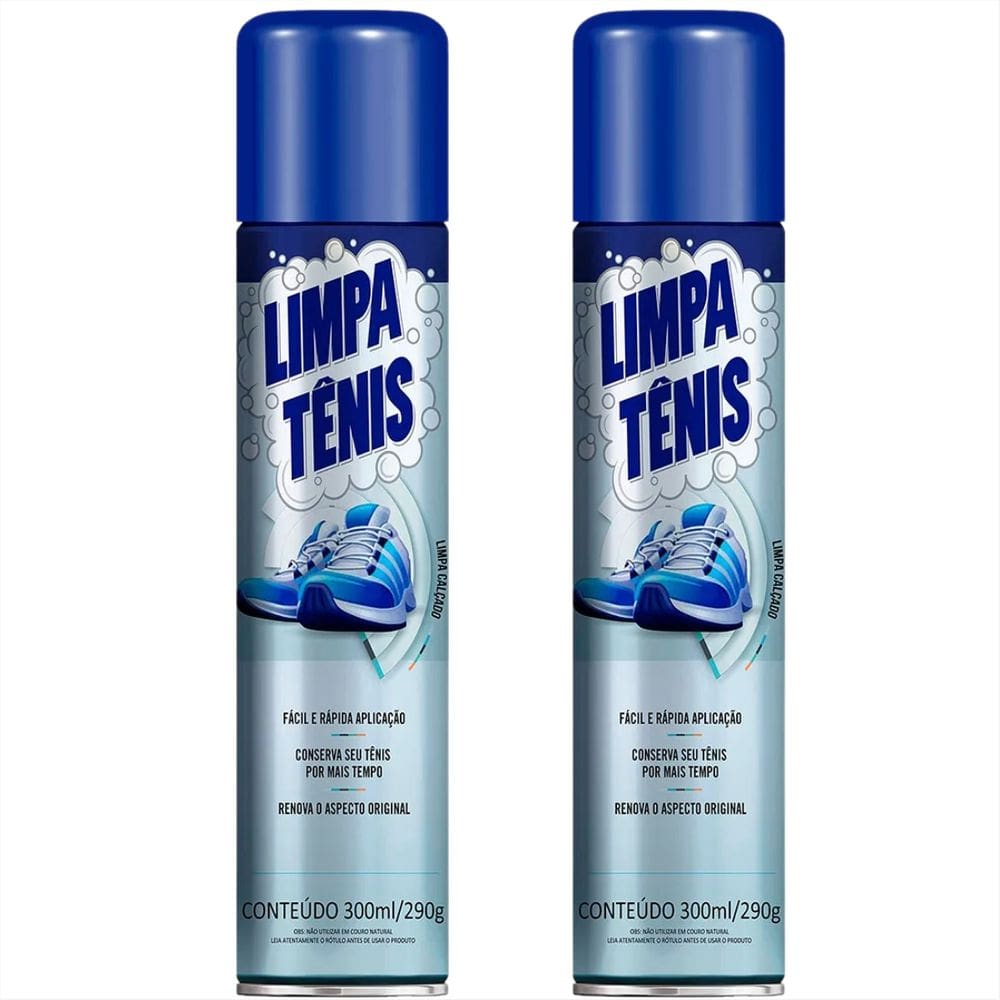 Kit 02 Limpa Tênis Premium Petroplus PP-0192BR - 300ml - Espuma Mágica para Limpeza a Seco de Calçados