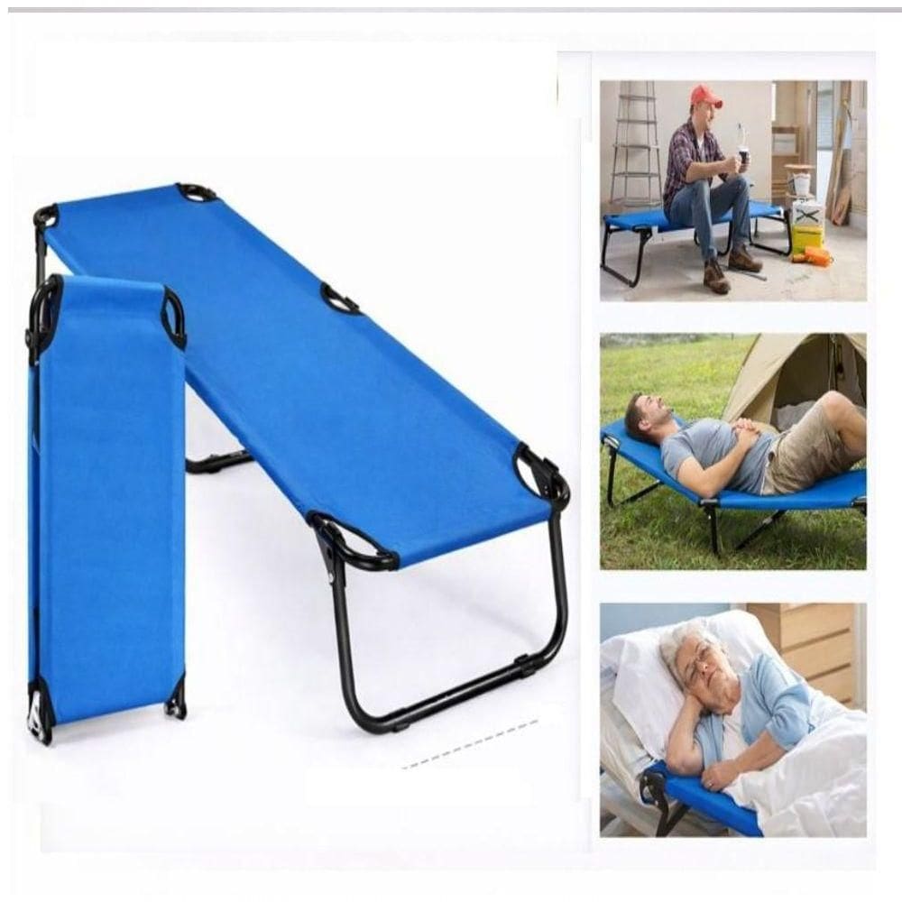 Cama Dobravel Campanha Camping Portatil Solteiro Pesca Praia Militar Viagem Berco Bebe Em Aço Multiuso