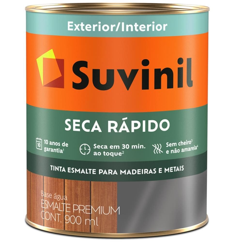 Tinta Esmalte Brilhante Seca Rápido 900ml Branco - 53703721 - SUVINIL