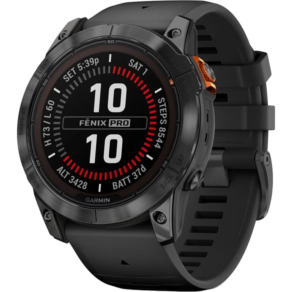 GPS Garmin Fenix 7X Pro Solar Edition Cinza Ardósia com Pulseira Preta