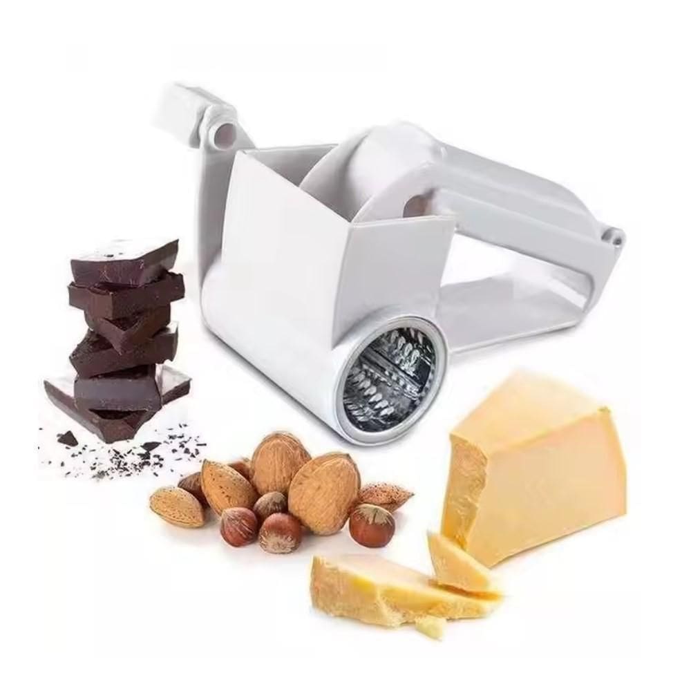 Ralador Queijo Giratorio Profissional Fatiador Manual Manivela Rala Presunto Chocolate Laminas Inox Multifuncional