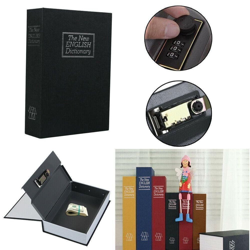 Cofre Senha Metal Camuflado Livro Porta Joias Dinheiro Decorativo Pequeno
