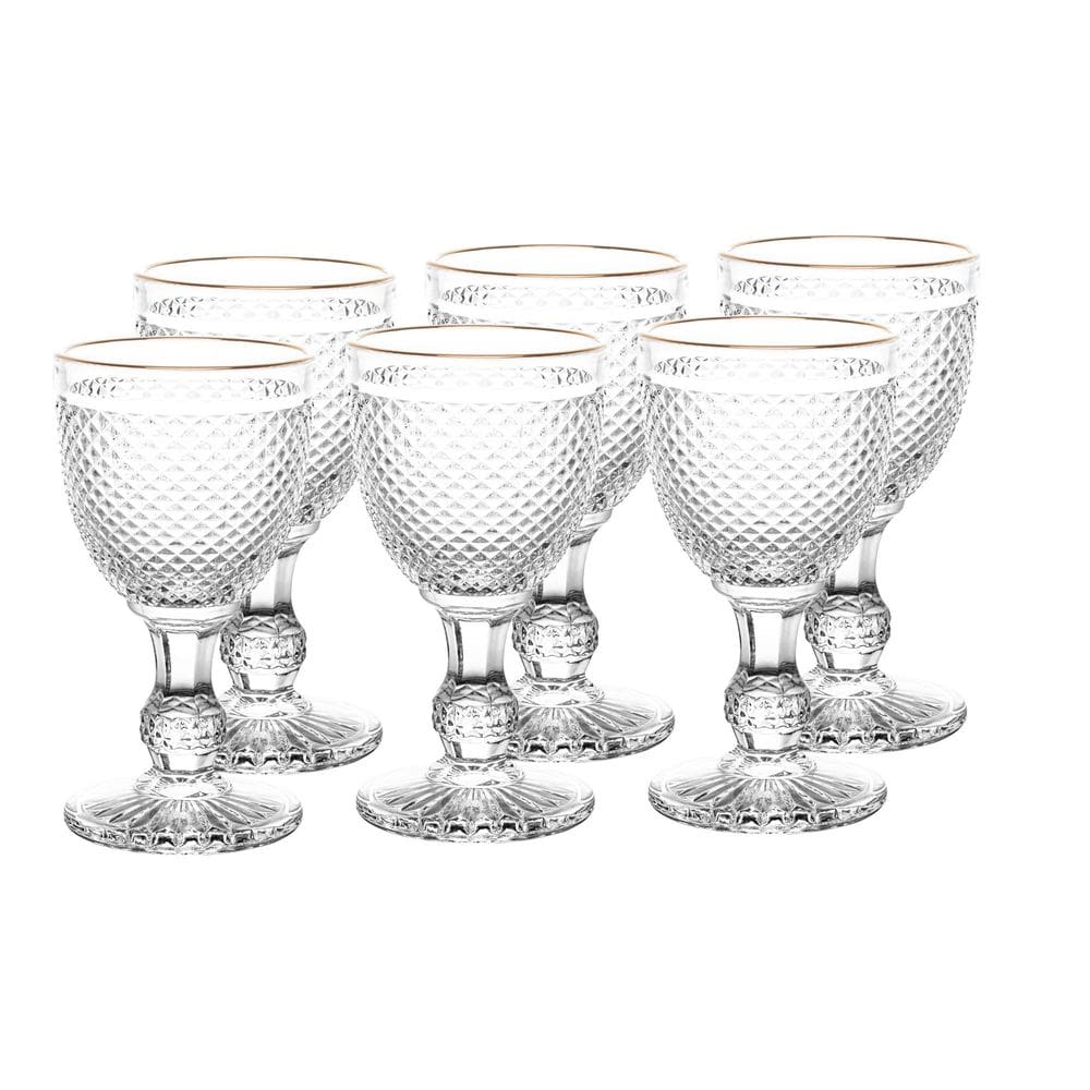 Conjunto 6 Taças de Água De Vidro Bico De Jaca 300Ml - Wolff