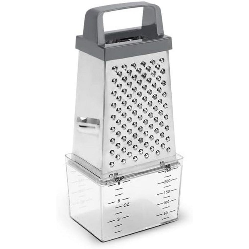 Ralador 4 Faces Com Coletor Top Pratic, 20,5 Cm - Aço Inox