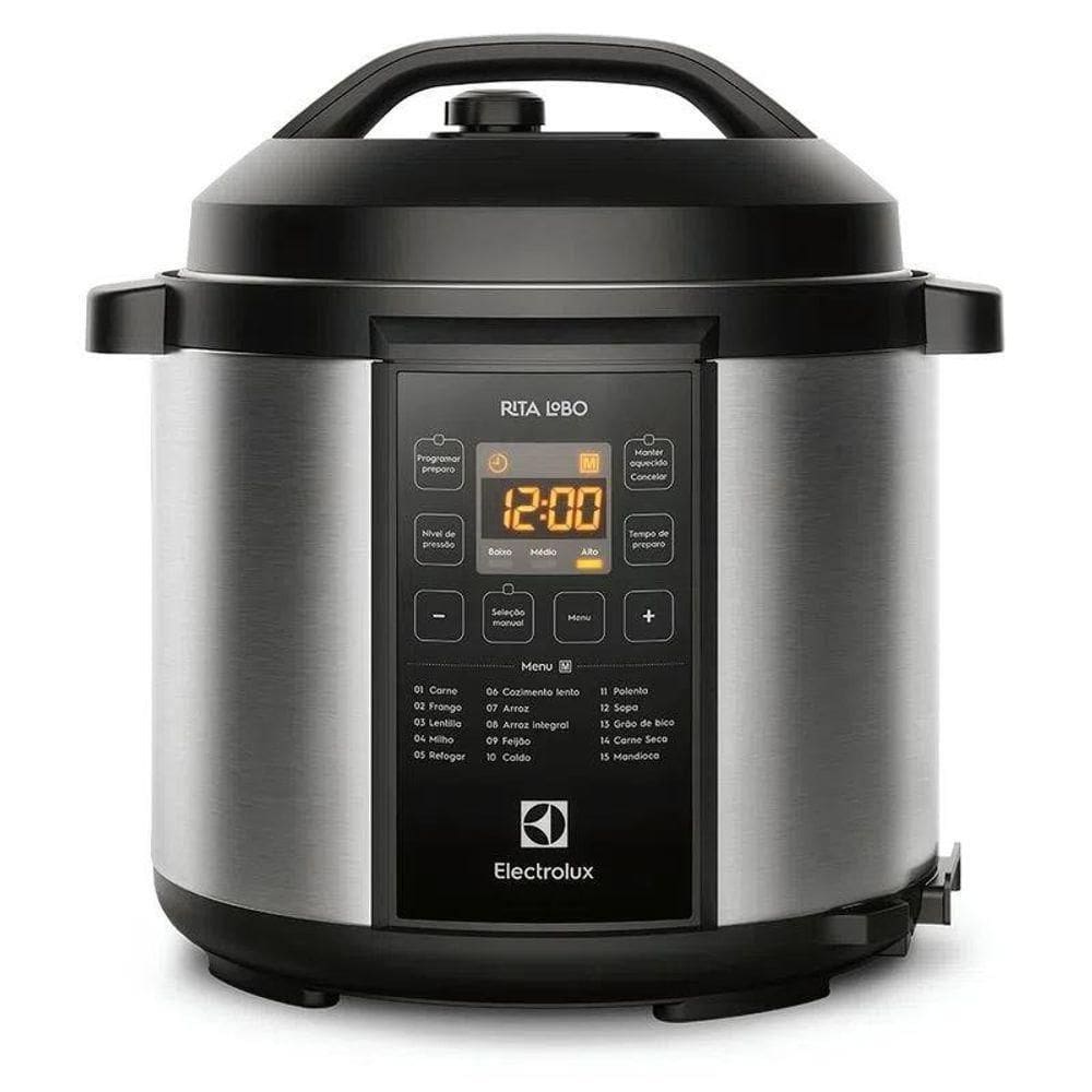 Panela De Pressão Elétrica Electrolux 6L Digital Experience PCC20 Inox Preta 220V