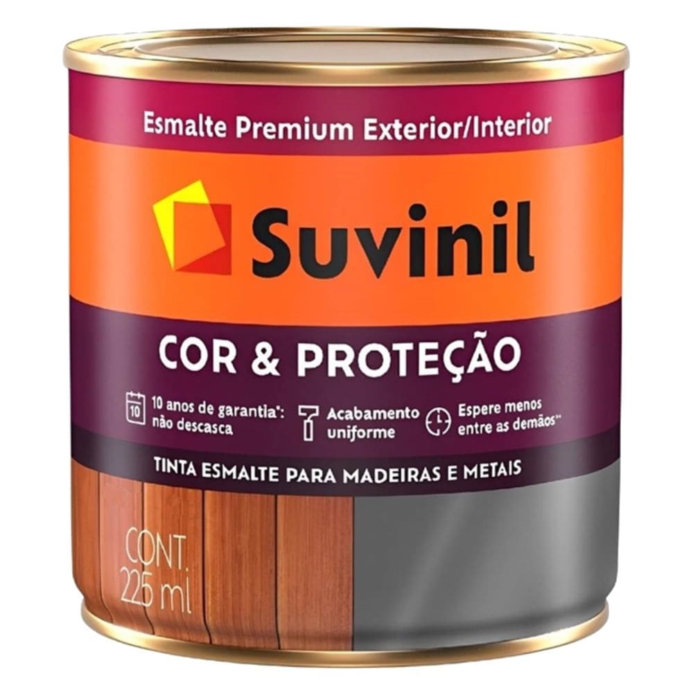 Tinta Esmalte Cor e Proteção Fosco Branco para Madeiras e Metais 225ml - 50790992 - SUVINIL