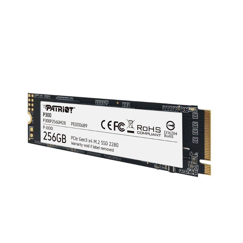SSD Patriot P300 256GB M.2 2280 Pcie 3x4 NVMe Leitura 1700MB/s E Grav 1100MB/s - P300P256GM28