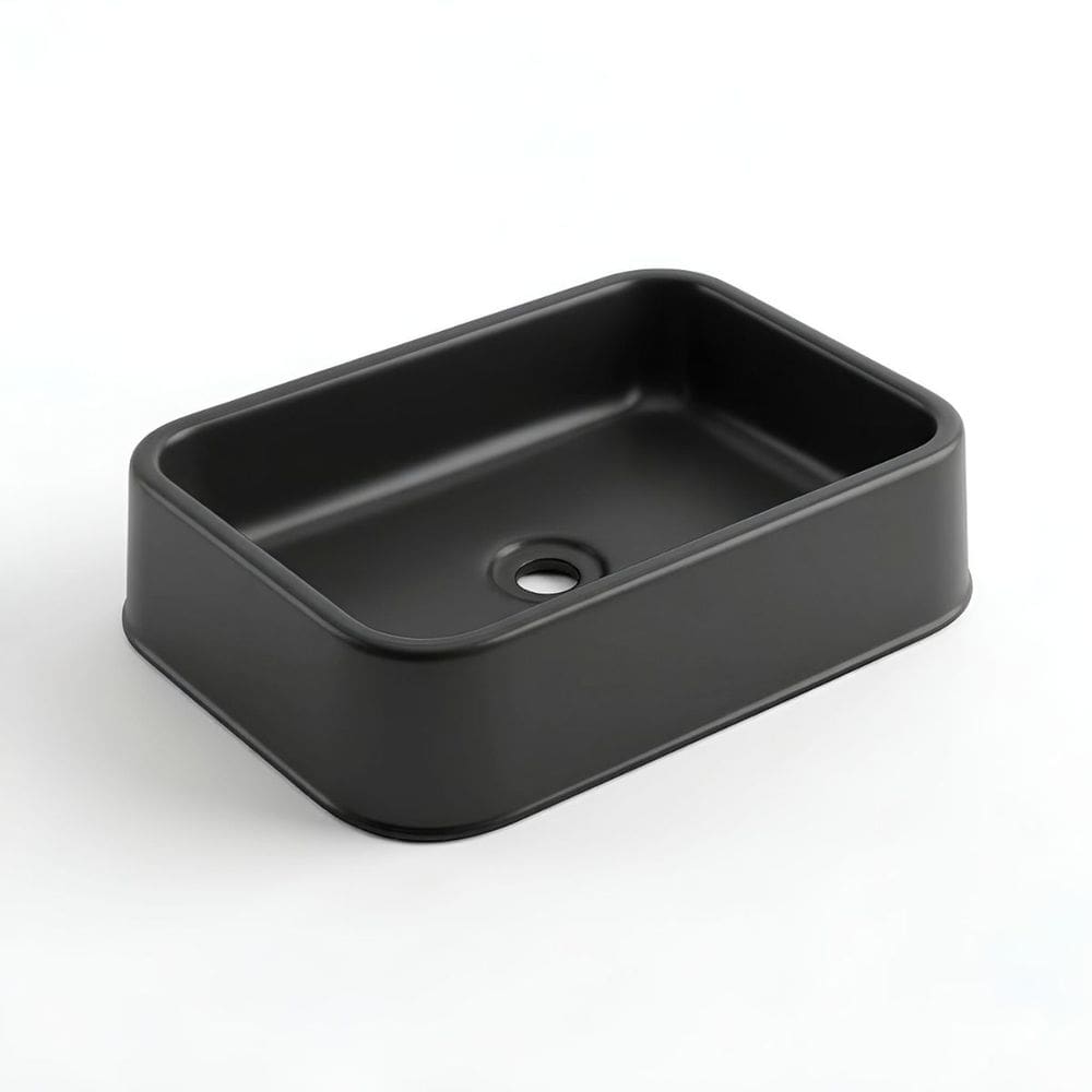 Cuba Banheiro Apoio Canto Arredondado Plástico 44x28x10,5cm Preto