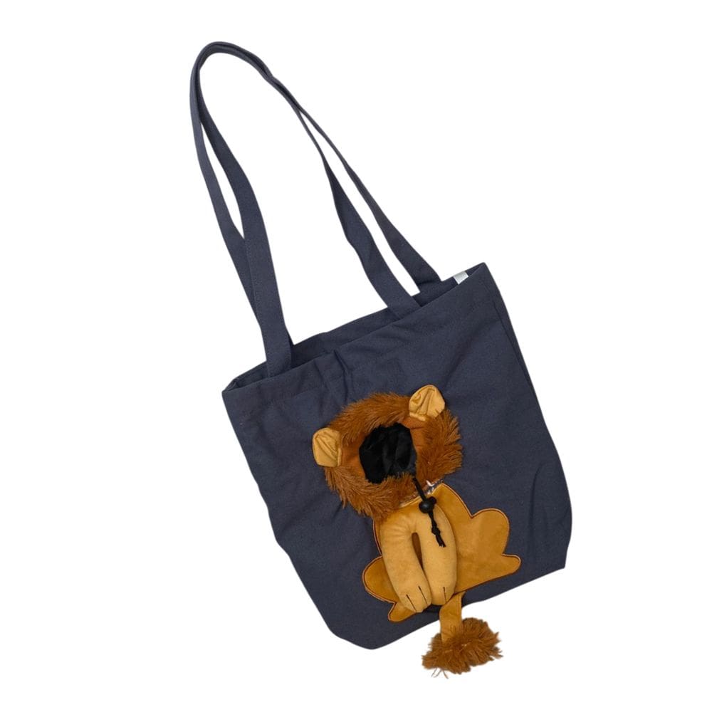 Bolsa Transporte Cao Gato Pet Animal Estimacao Bag de Ombro Estampa Leao Passeio Diversao Caminhada Viagem
