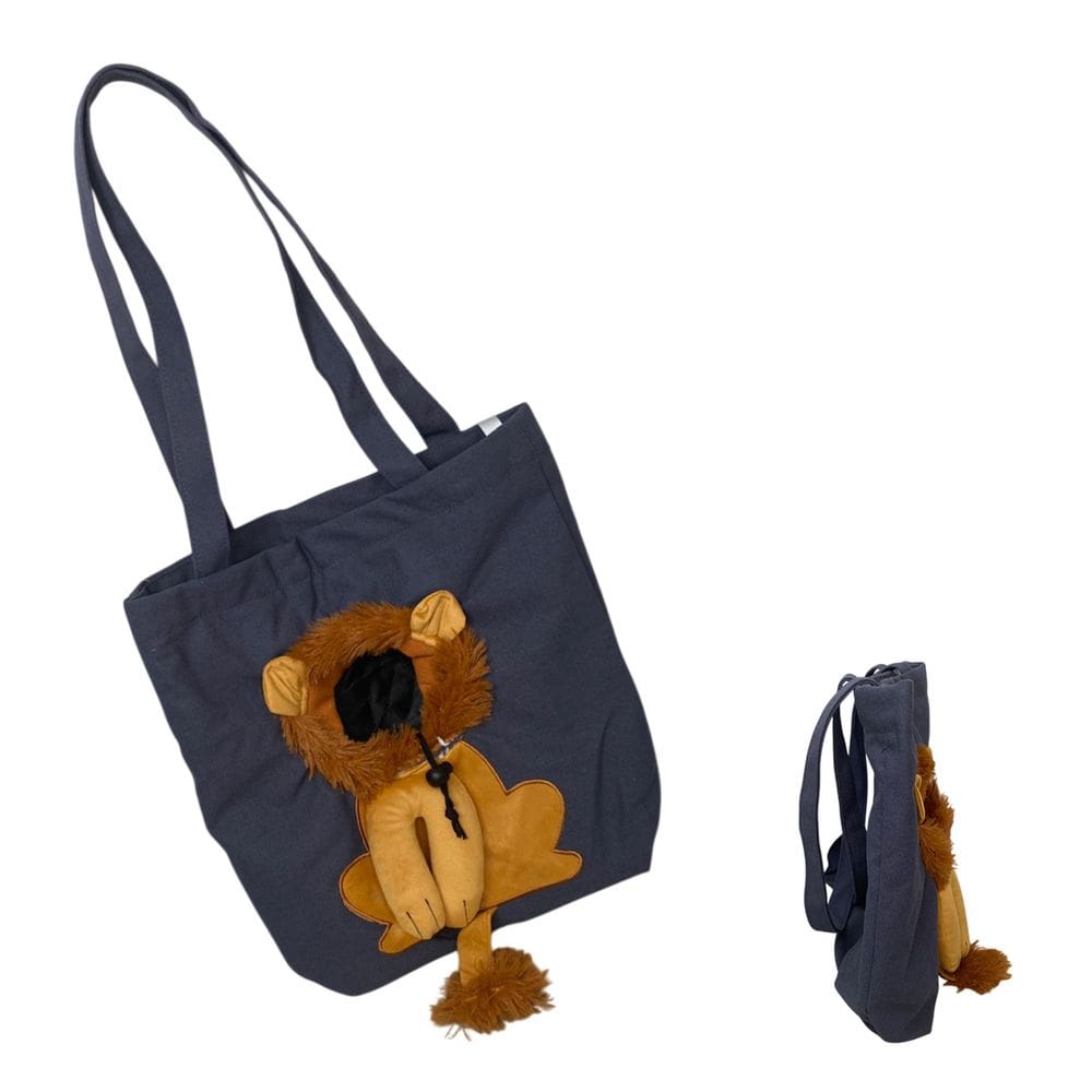 Bolsa Transporte Cao Gato Pet Animal Estimacao Bag de Ombro Estampa Leao Passeio Diversao Viagem Caminhada