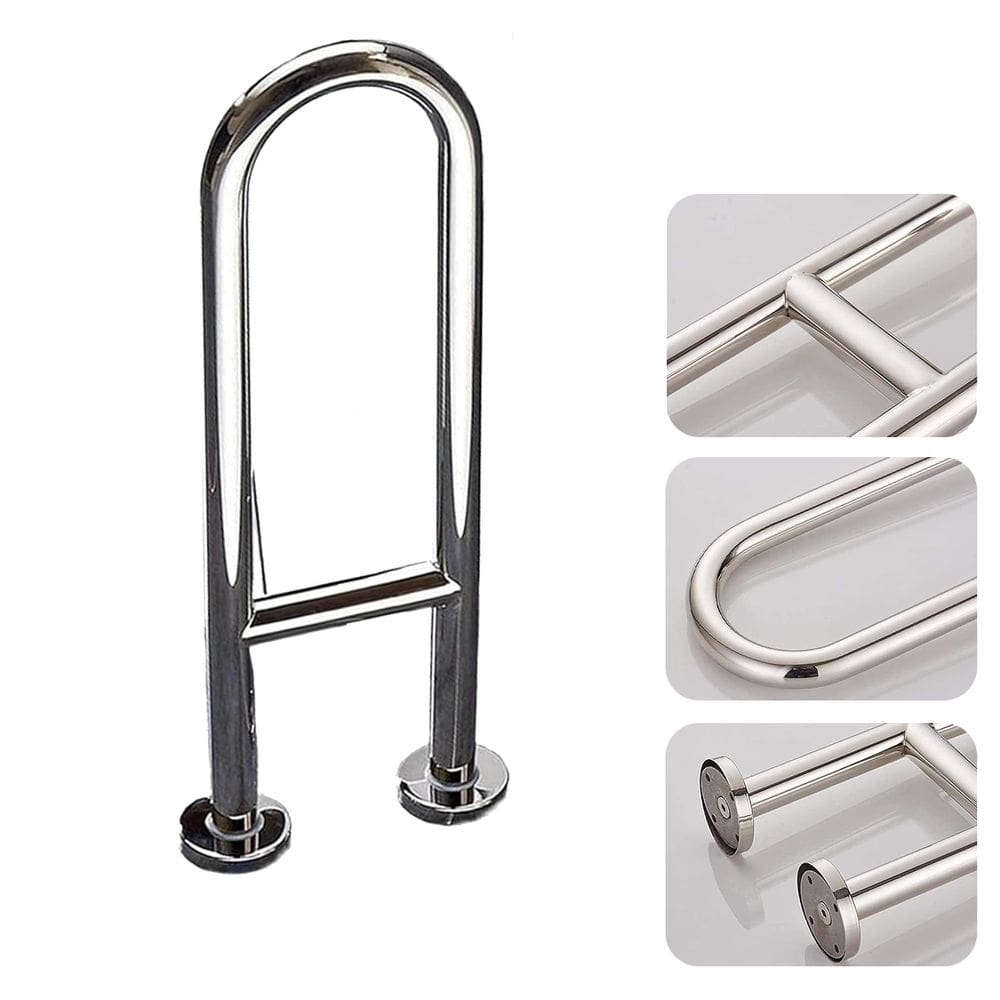 Barra de Apoio em U 45cm Banheiro Box Seguranca Idosos Gestantes Cadeirantes Hospitais Casa de Repouso Lavabos