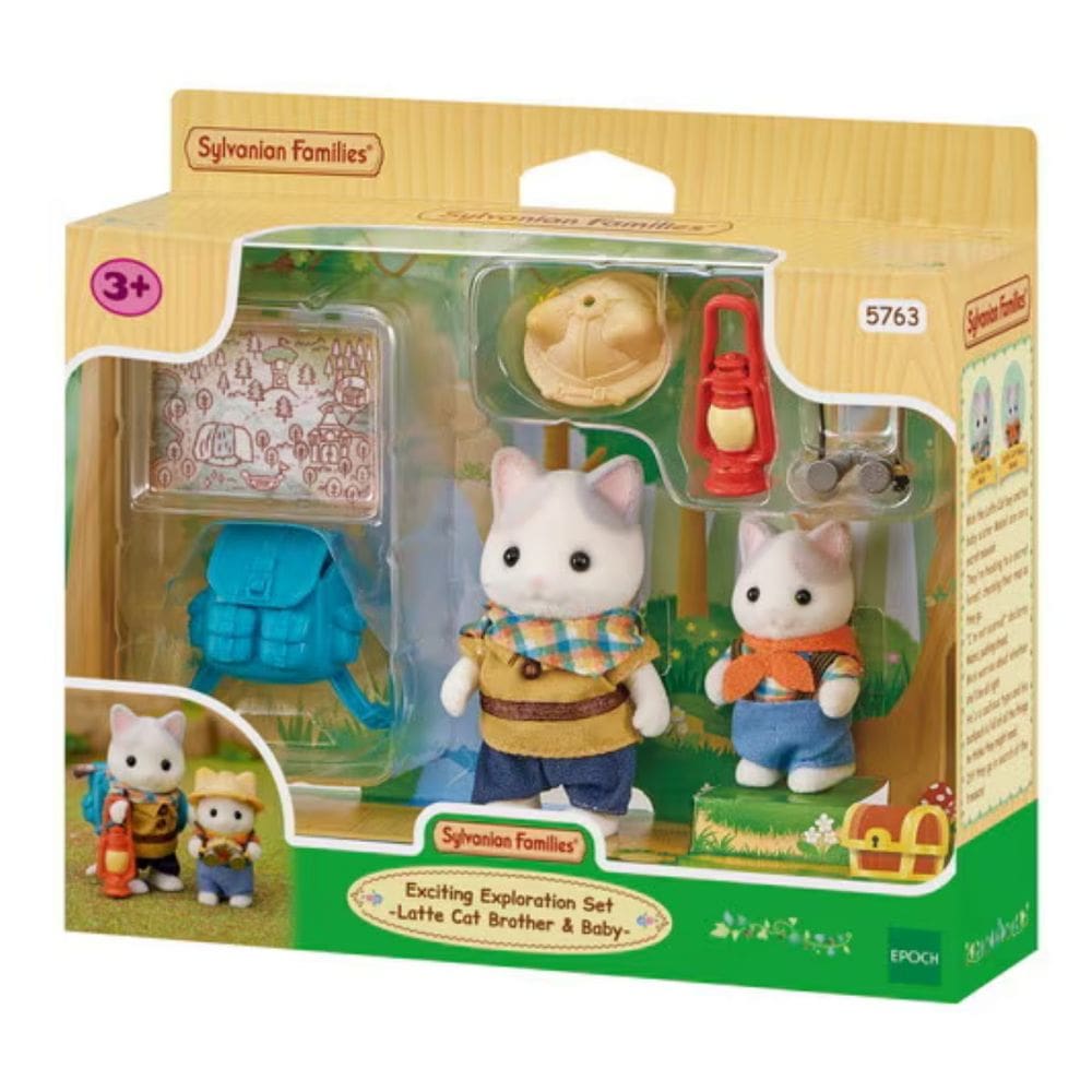 Conjunto Exploração Animada Irmão & Bebê Gatos de Leite - Sylvanian Families
