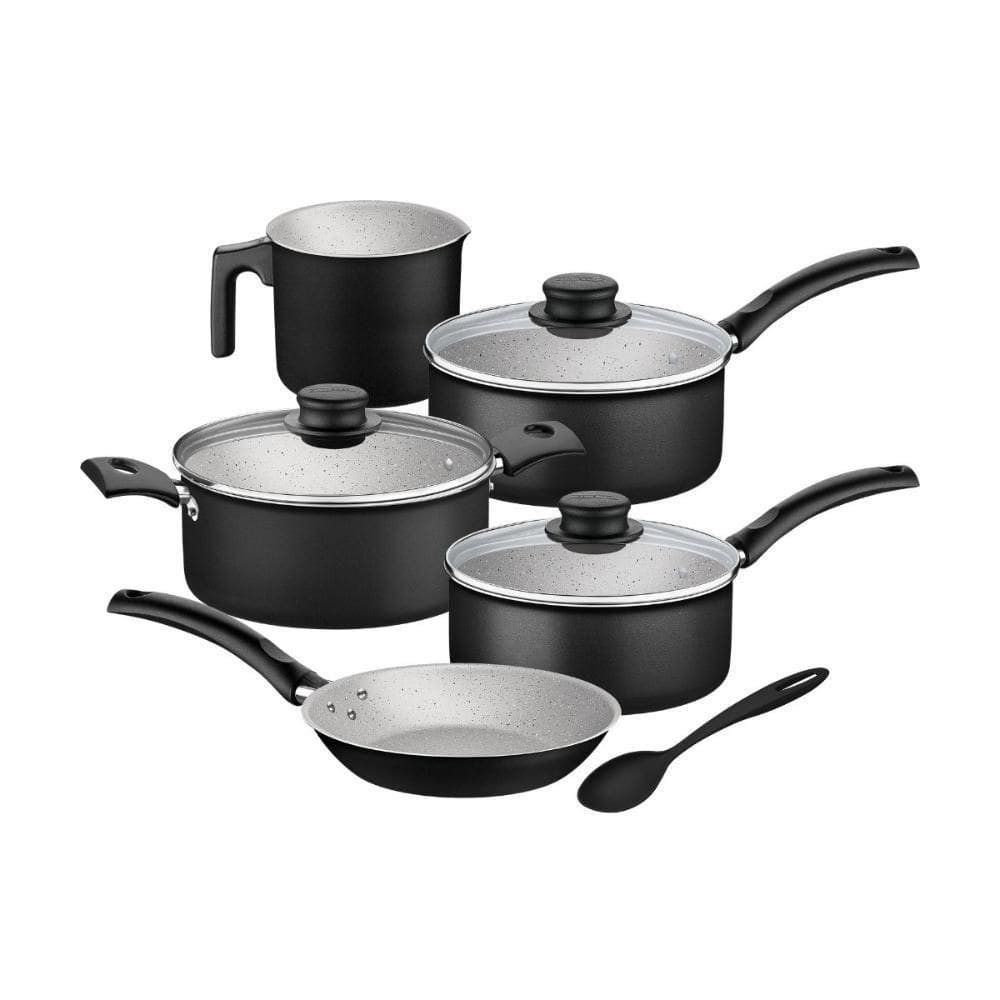 Jogo De Panelas 6 Peças Turim Preta Antiaderente Tramontina