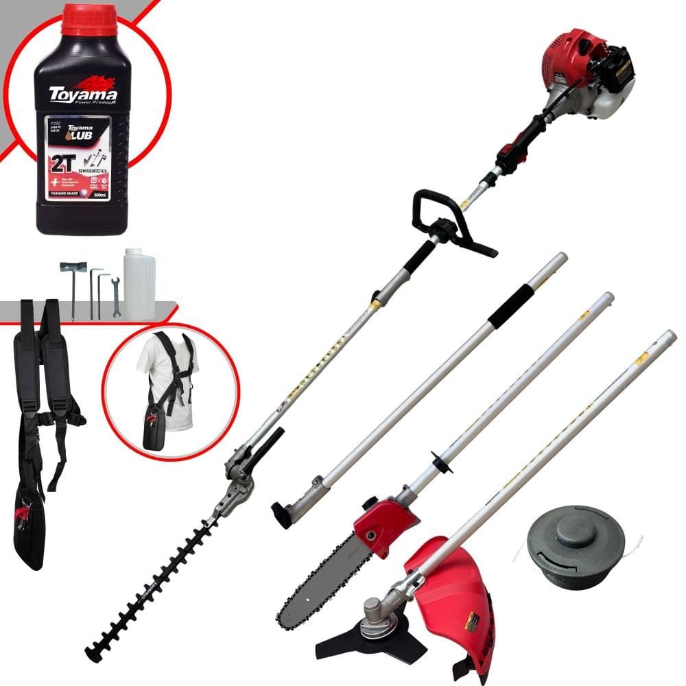 Aparador Esqueletadeira e Roçadeira Toyama TBC43MT Bipartido C/ Extensor 43cc 1,8HP 9200rpm Com Alcance Aproximado de 5 Metros de Altura + ÓLEO TOYAMA