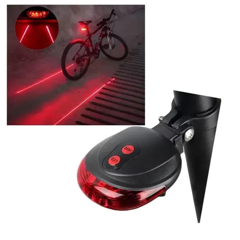 Lanterna Traseira Bike Luz Led Faixa Sinalizadora Chao Bicicleta Pisca Lampada Laser Vermelha Protecao Impermeavel