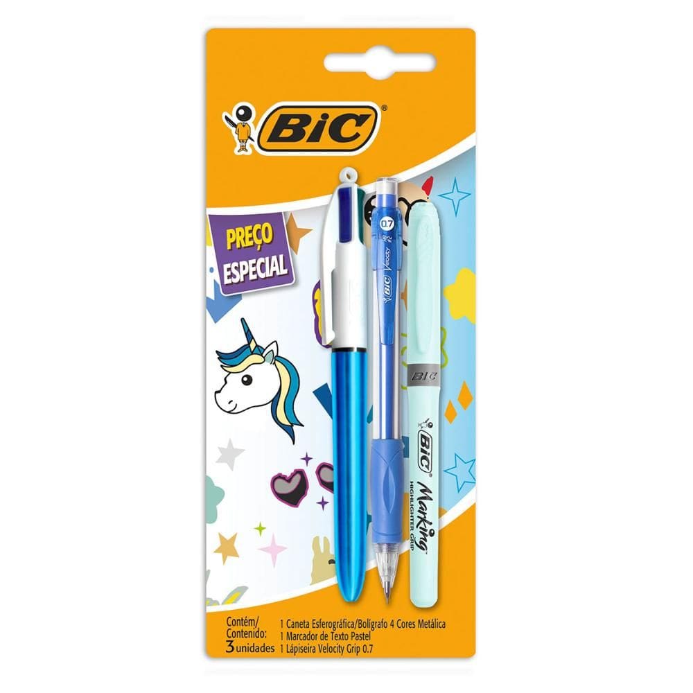 Kit escrita Azul com 3 itens - Bic
