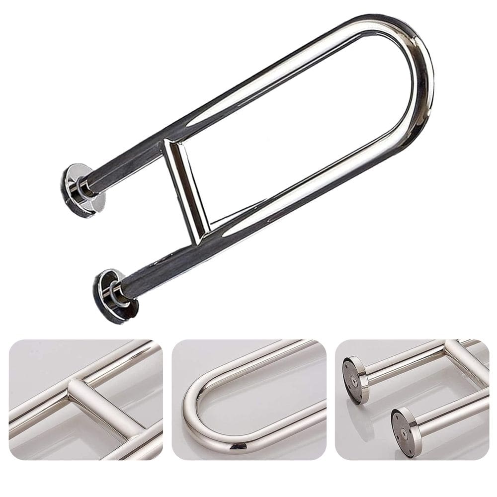 Barra de Apoio em U 60cm Banheiro Box Seguranca Idosos Cadeirantes Gestantes Casa de Repouso Hospitais Lavabos