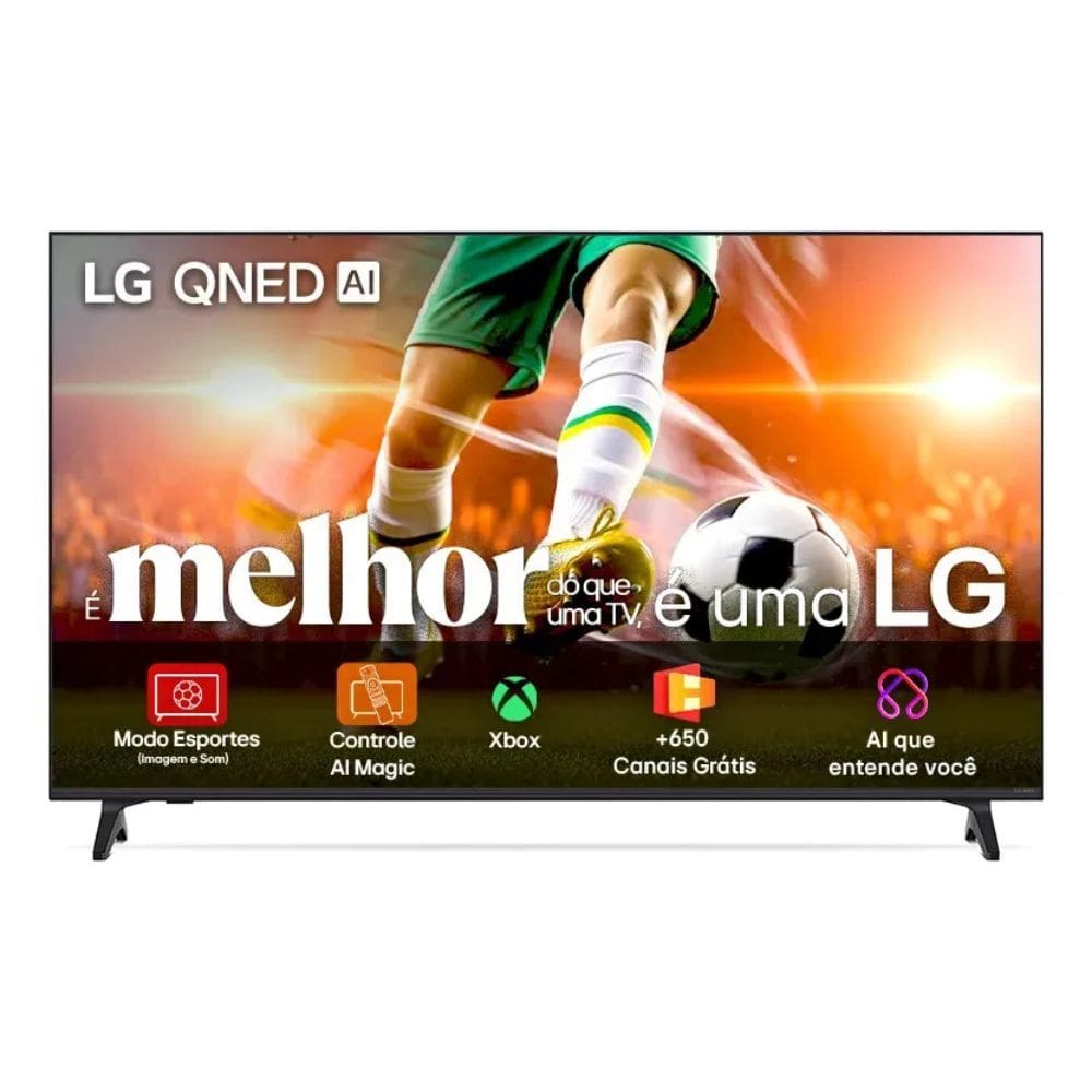Smart TV 4K QNED 55” LG 55QNED70ASA Processador A7 Al Ger8 4K Chatbot de IA Reconhecimento de Voz Inteligente