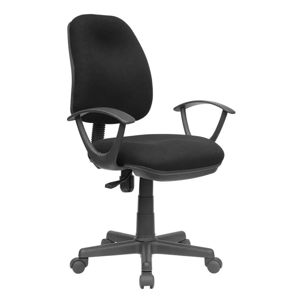 Cadeira Escritorio Office Tecido Preta Ate 130kg - Supreme Preta