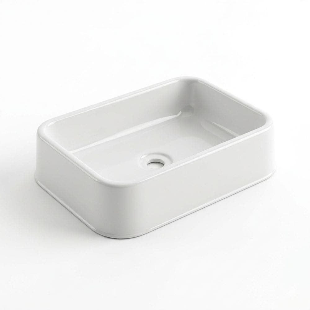 Cuba Banheiro Apoio Canto Arredondado Plástico 44x28x10,5cm Branca