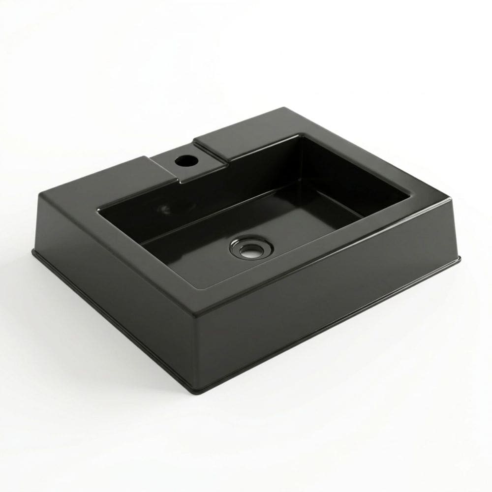 Cuba Banheiro Apoio Quadrada Plástico Alta Resistência 46cm Lavabo Sobrepor