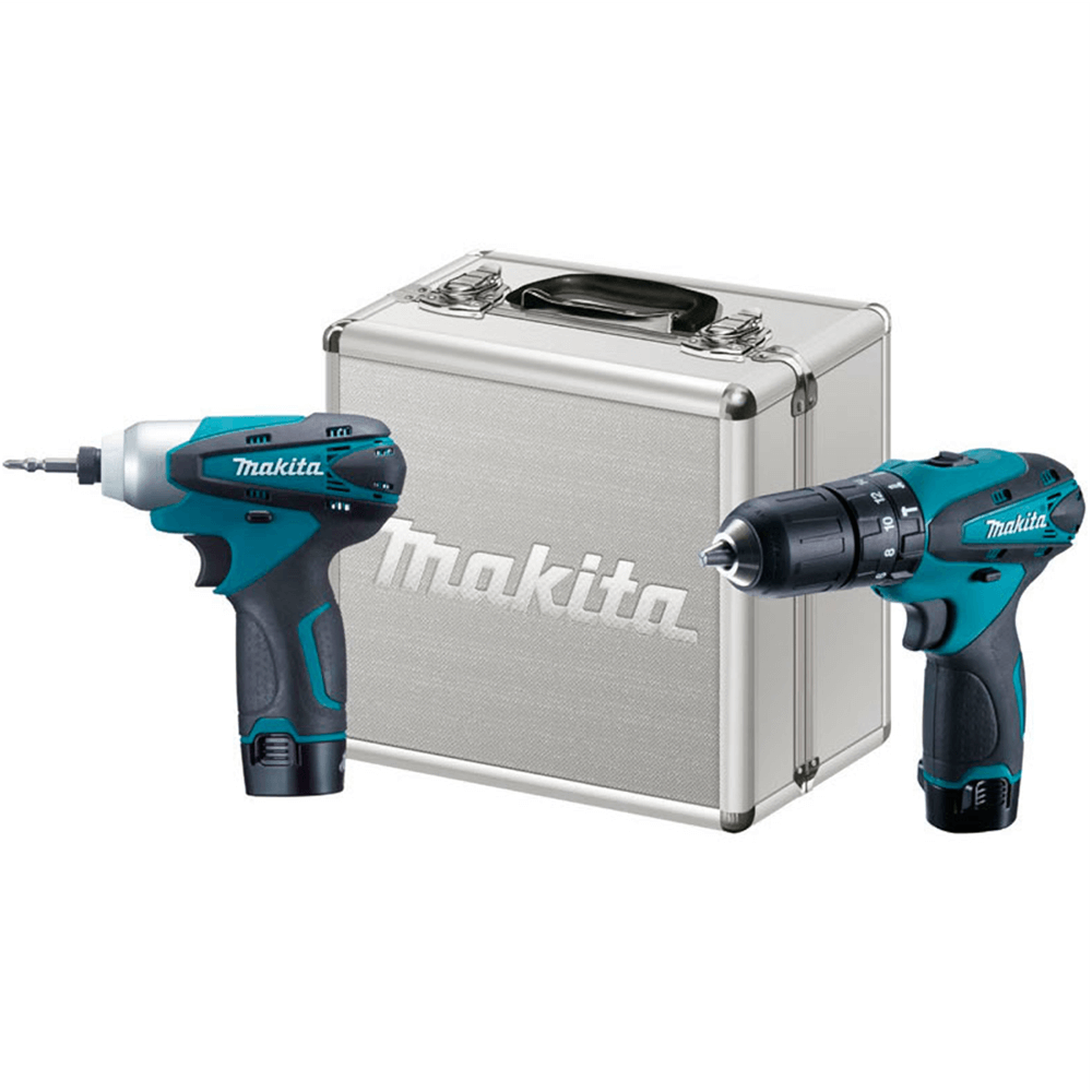 Kit Parafusadeira e Furadeira de Impacto com 2 Baterias + Carregador e Maleta - DK1493 - MAKITA