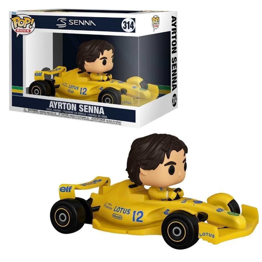 Kit Boneco Funko Pop! Ayrton Senna Rides + Racing Lotus