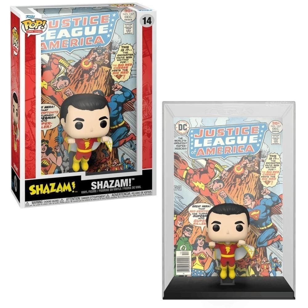 Boneco Funko Pop! Comc Cover - Liga Da Justiça Da América: Shazam!
