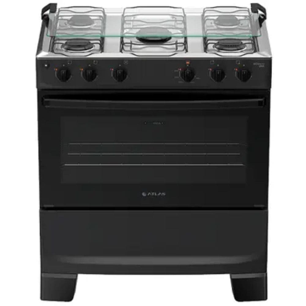Fogao Monaco Plus 5 Bocas Automatico Mesa de Inox Forno 82 Litros Atlas