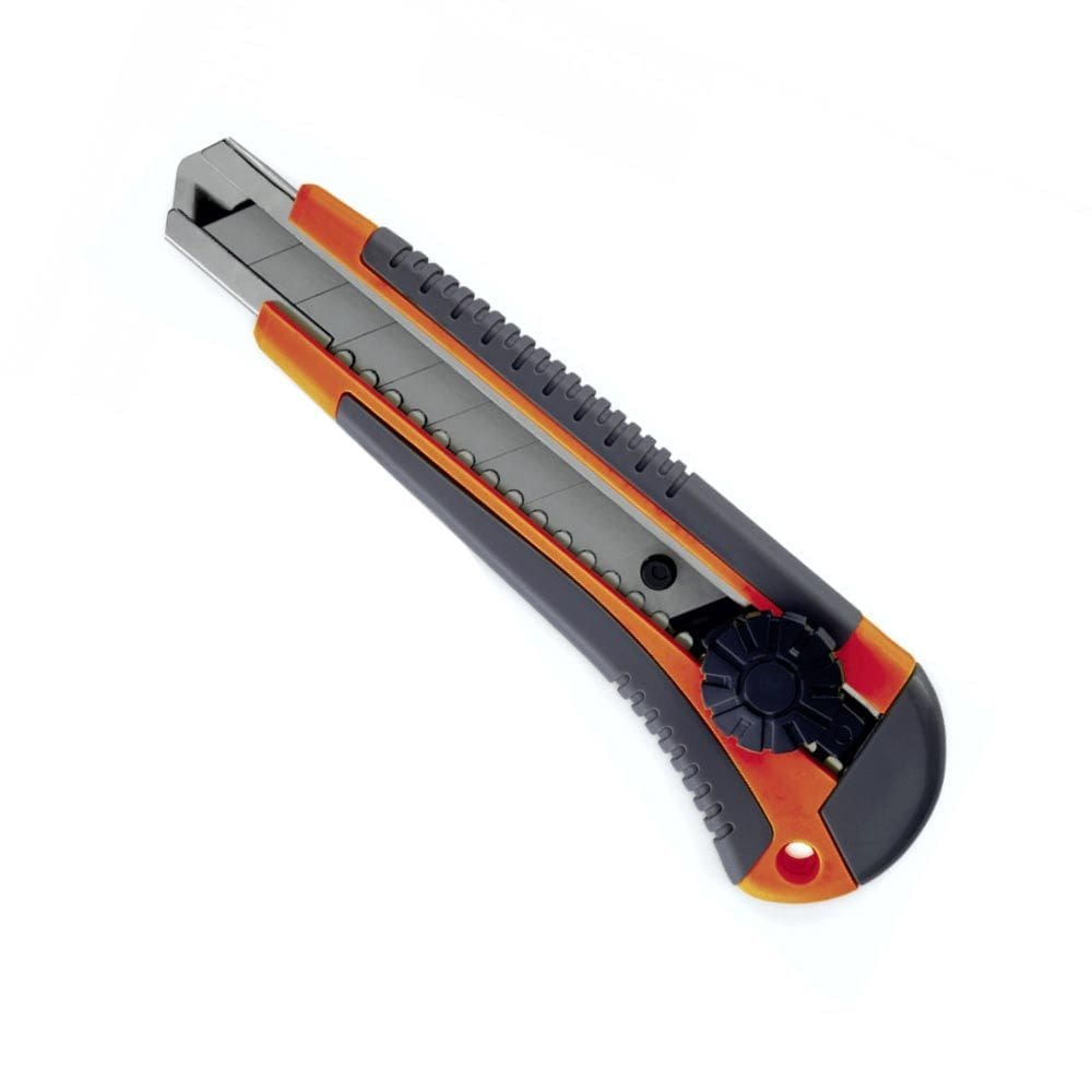 Estilete Profissional Grande Corpo em Aço 8 Lâminas Borracha Ajax