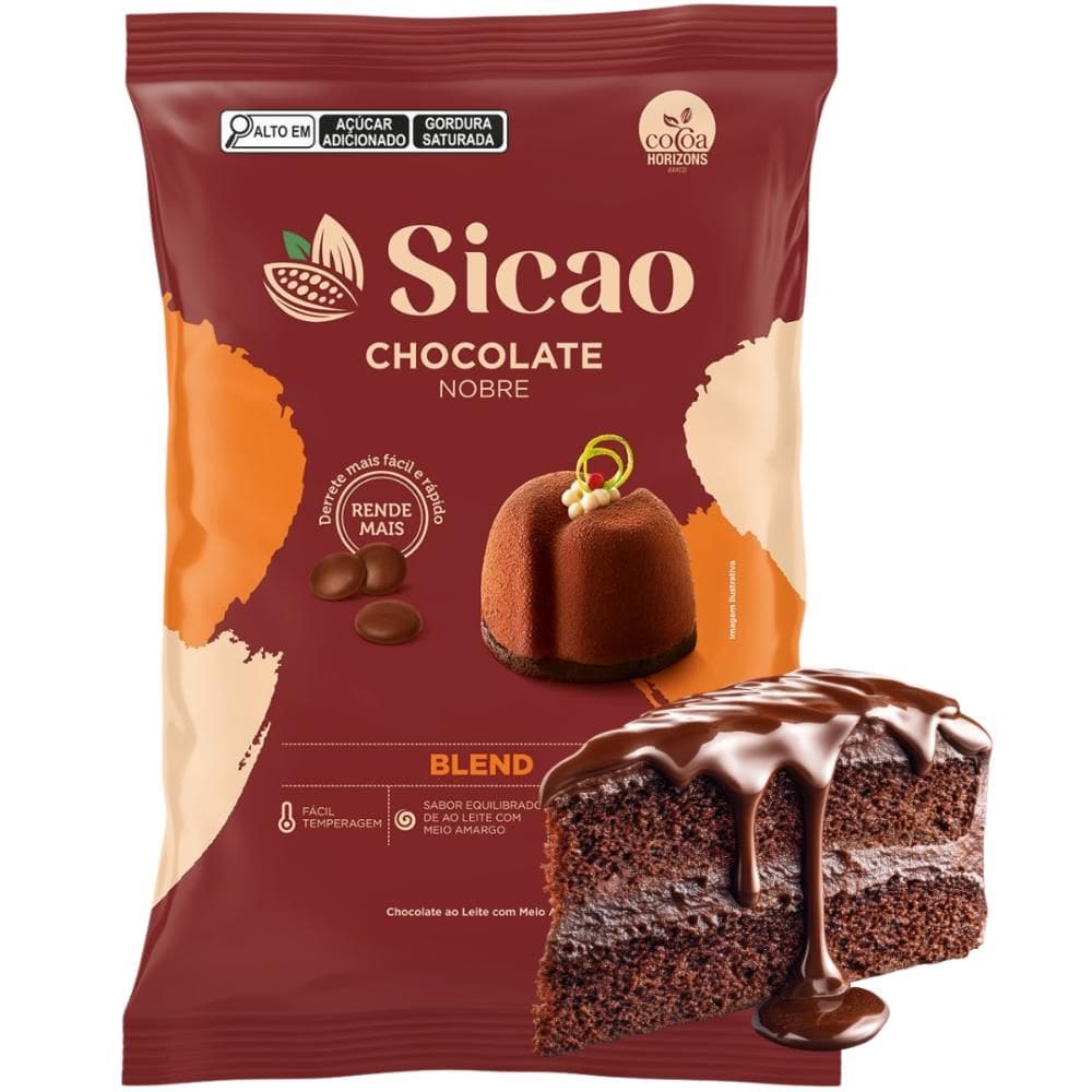 Gotas de Chocolate Nobre Para Confeitaria Blend 2KG Profissional Sicao
