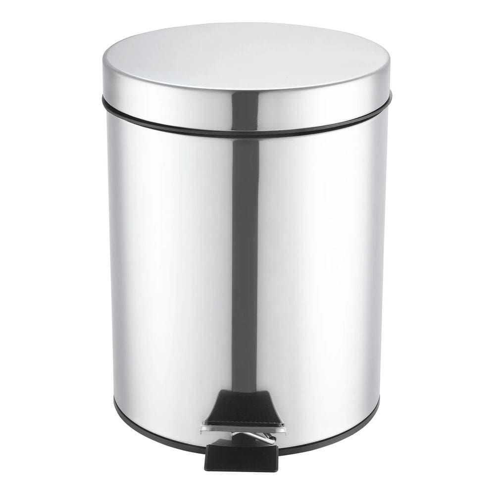Lixeira Banheiro 5l Prata Inox 29x14cm Abertura Com Pedal