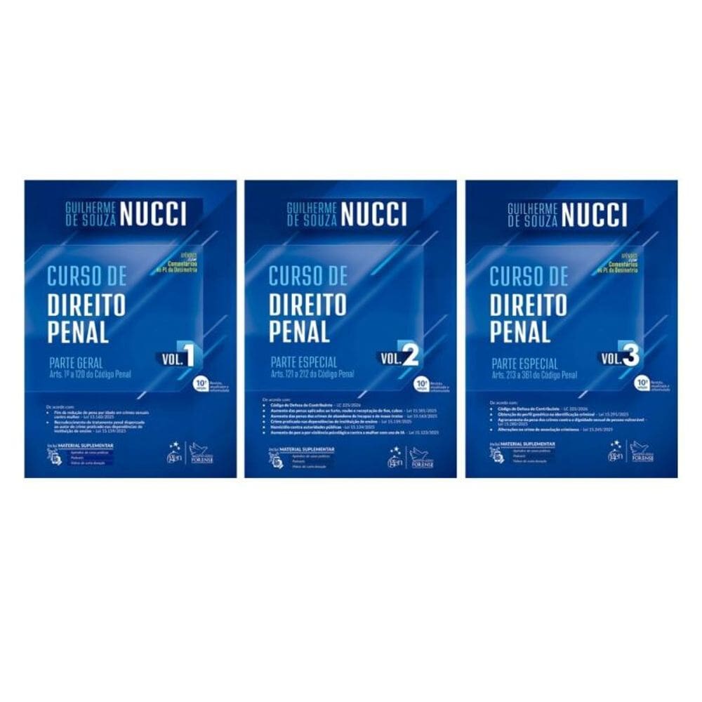 KIT Curso de Direito Penal 2026 - Vol.1 + Vol.2 + Vol.3 (Nucci)