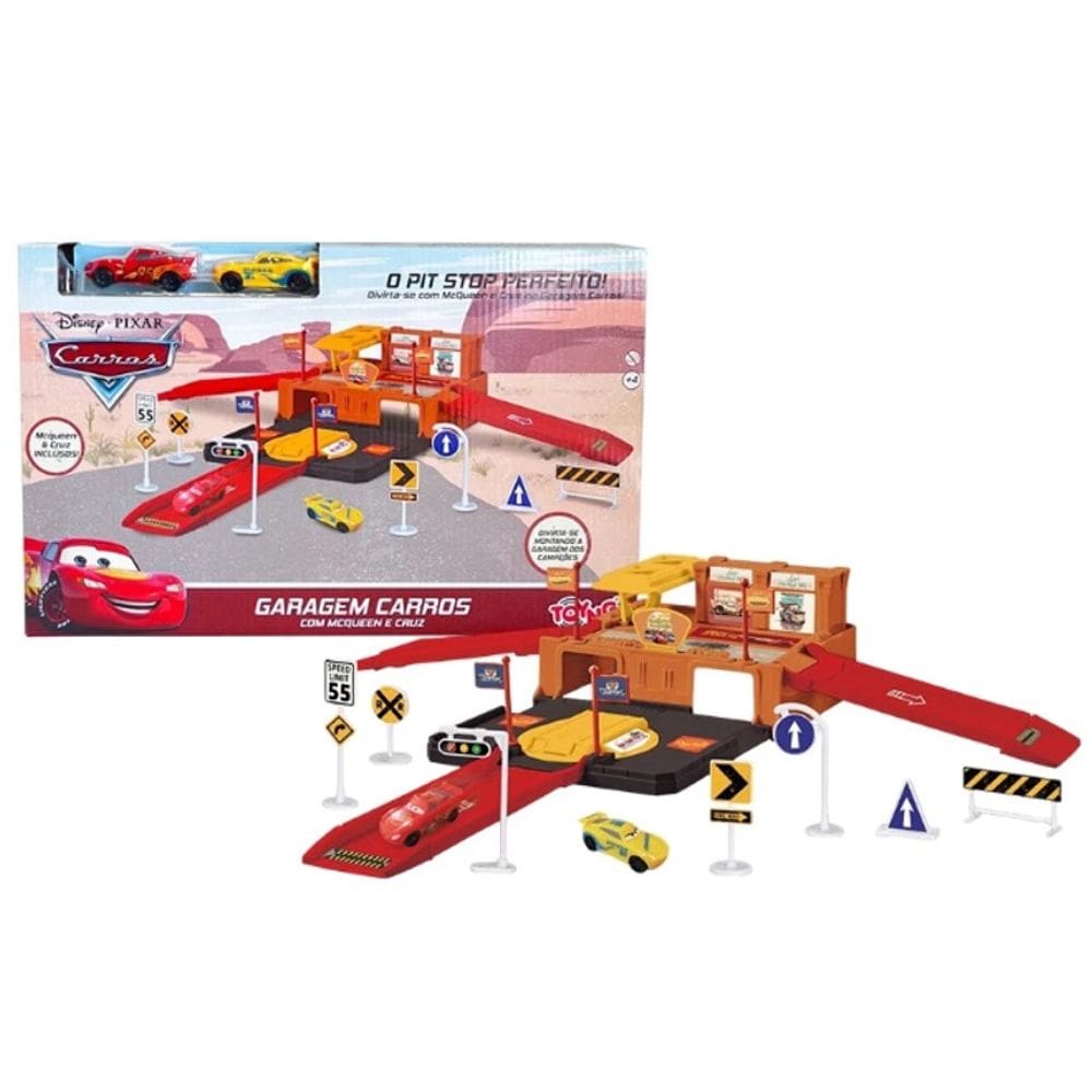 Garagem Carros com Mcqueen e Cruz - Toyng