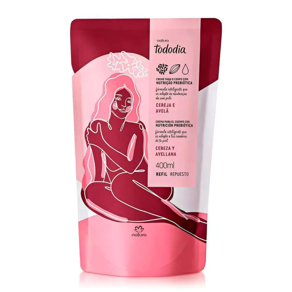Refil Creme Desodorante Nutritivo para o Corpo Cereja e Avelã Tododia 400ml