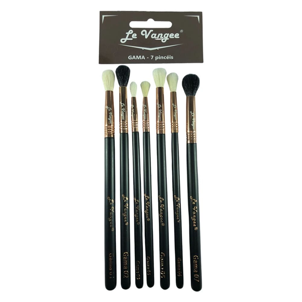 Kit 7 Pinceis Gama (1, 2, 3, 4, 5, 6 E 7) Para Esfumar Côncavo - Le Vangee