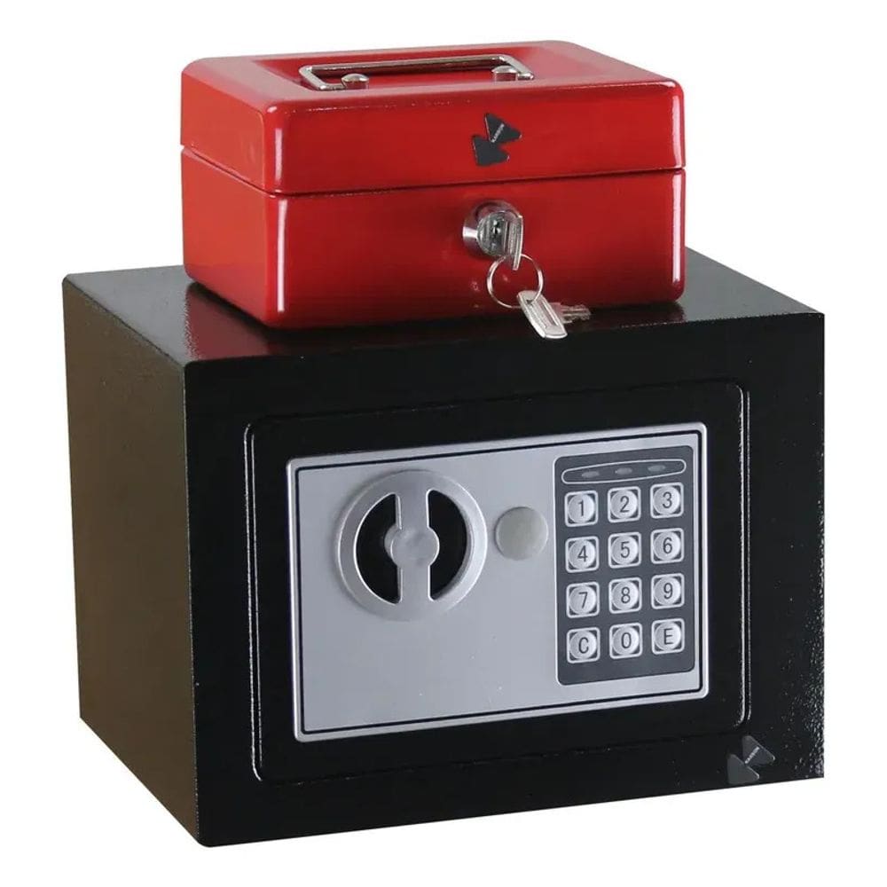 Cofre De Seguranca Digital 23x17x17cm Duplo Preto