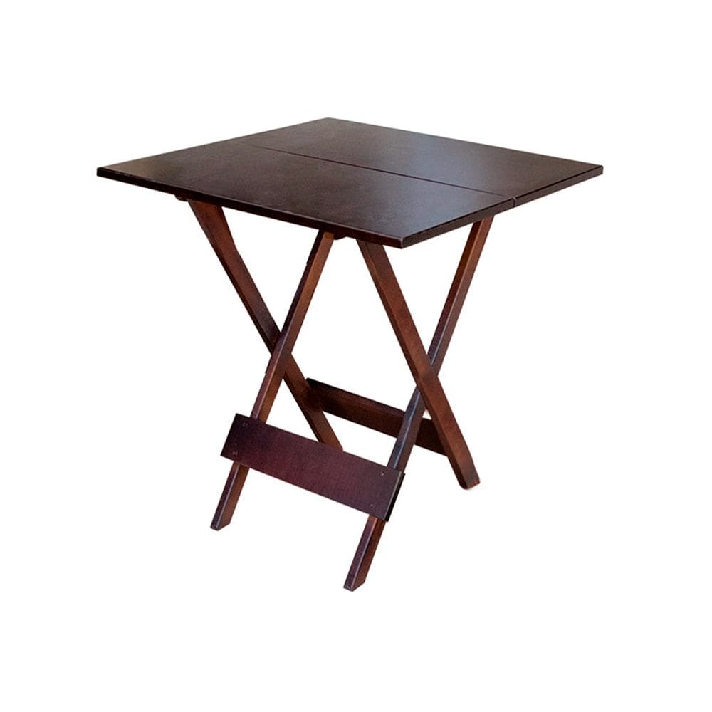 Mesa para Bar e Café Dobrável de Madeira 60x60 Sacada Pequena Varanda Apartamento e Lazer - Imbuia