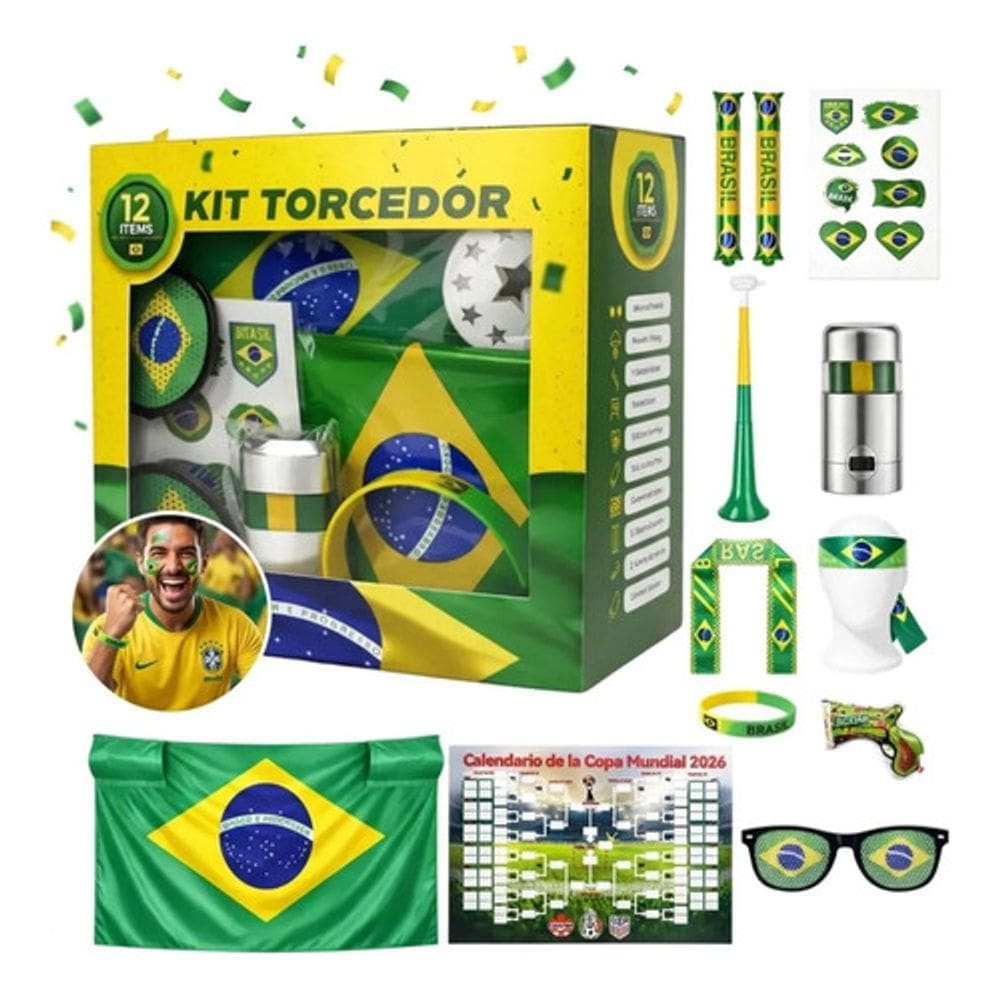 Kit Torcedor Brasil Copa Do Mundo 2026 Completo