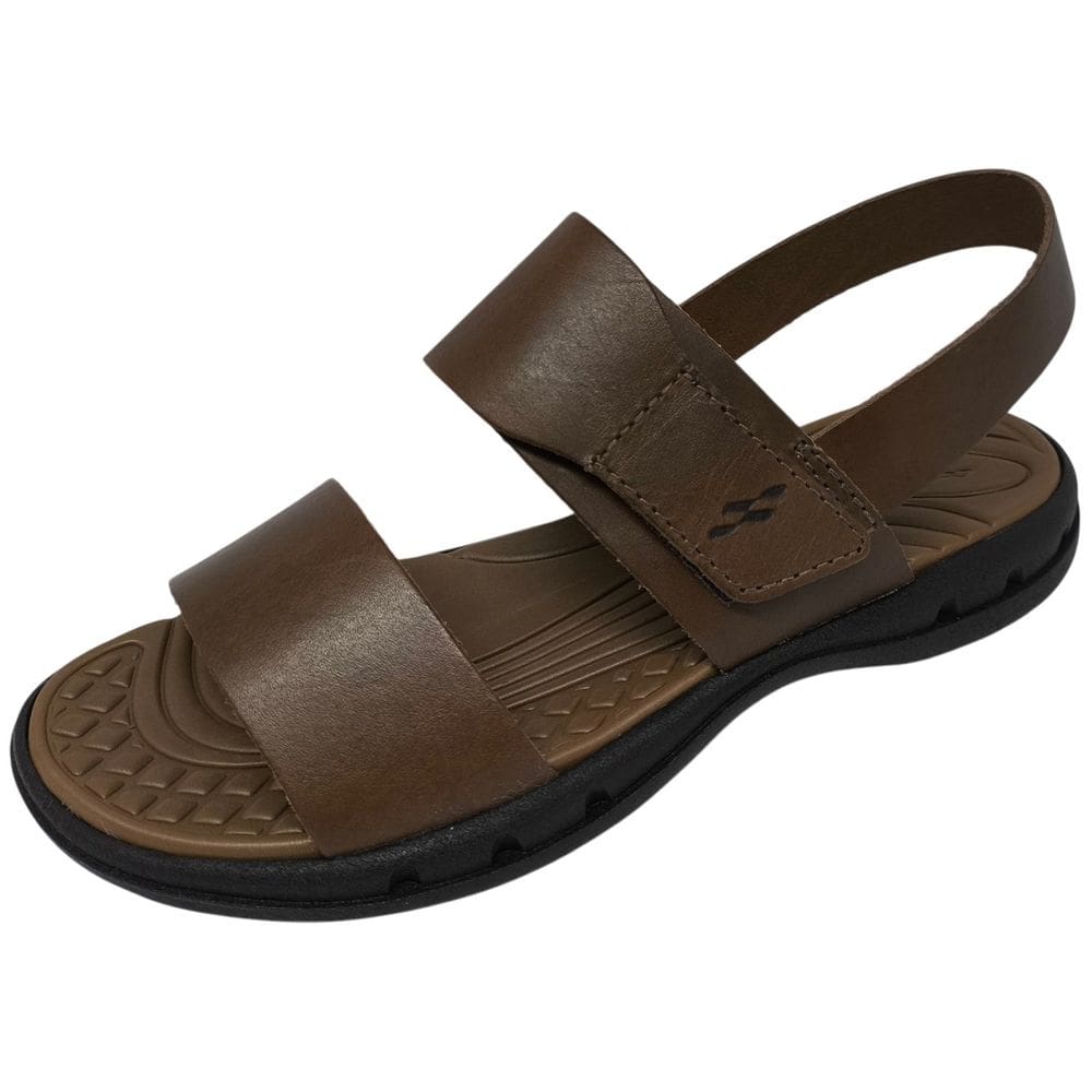 Sandalia Masculina Em Couro Tiras Autocolante Macio Itapuã