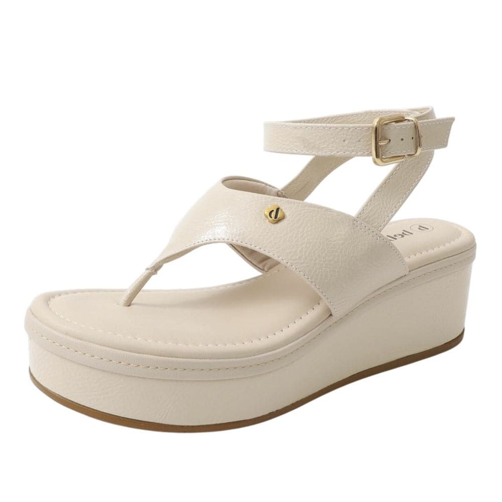 Sandalia Feminino Anabela Baixa Elegante Confortavel Bebece