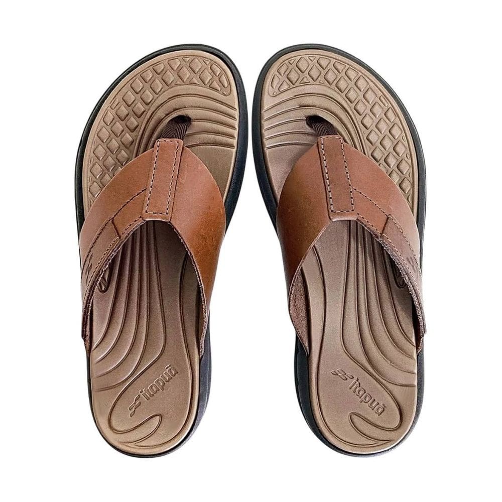 Chinelo Masculino De Dedo Conforto Tiras Largas Couro Itapuã
