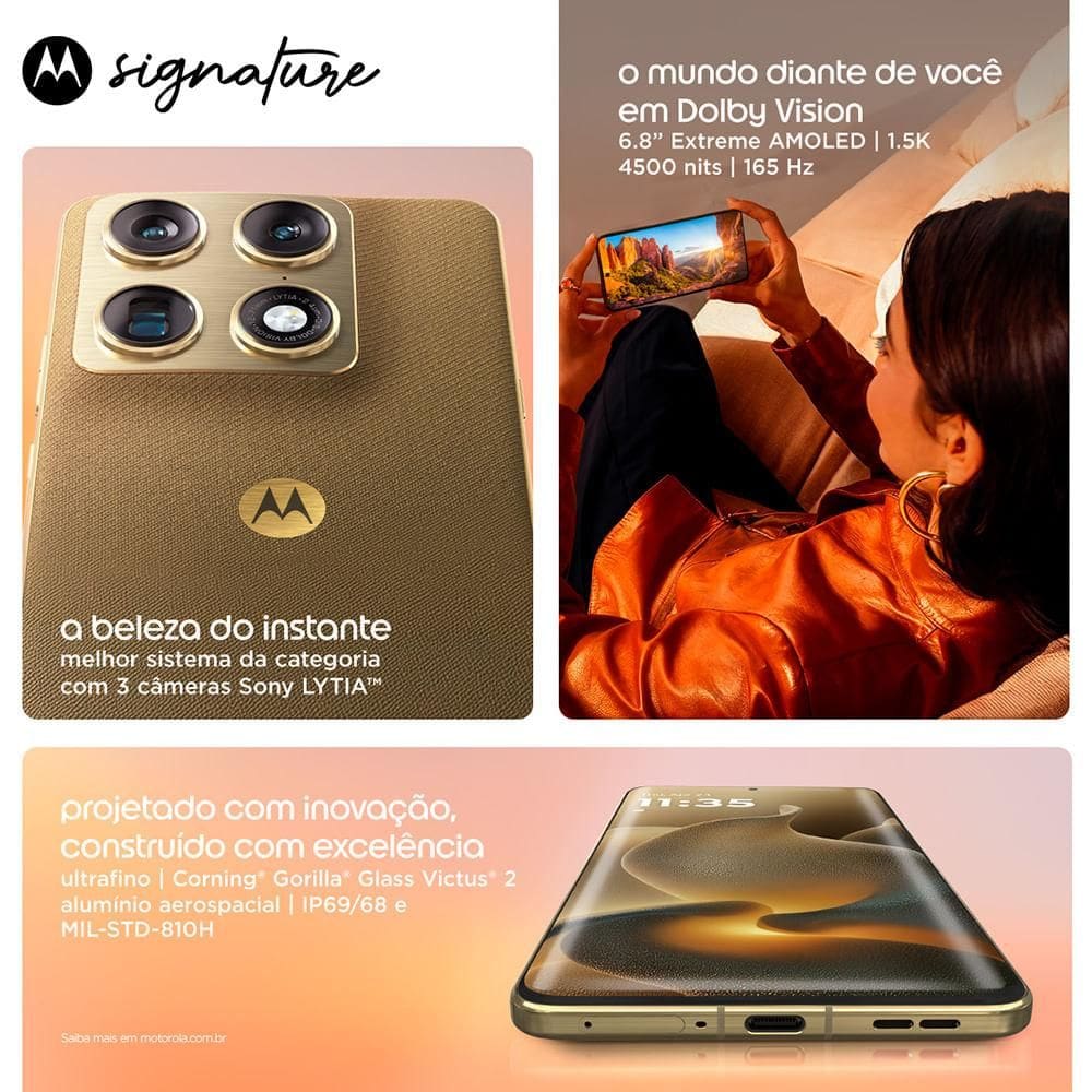 Smartphone Motorola Signature 5G Preto, 512GB, | Casas Bahia