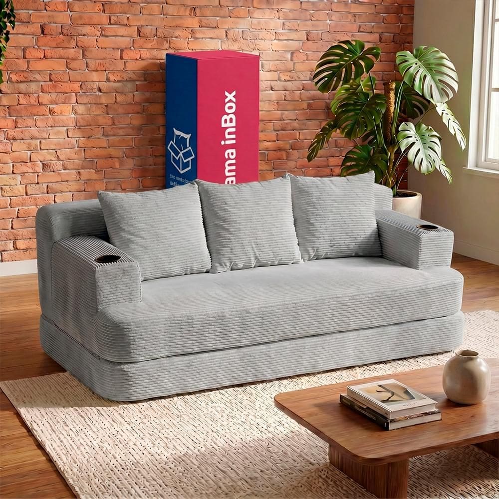 極美品　NARUSA SOFA グレー W1800 D850 H700 Sofá Cama Nami. 1,88m Xpand Tech | Casas Bahia