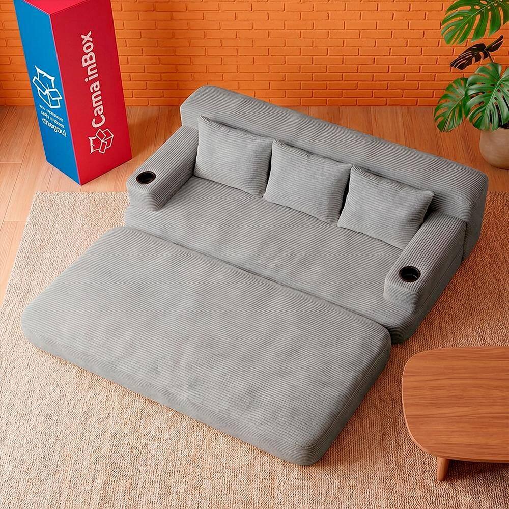 極美品　NARUSA SOFA グレー W1800 D850 H700 Sofá Cama Nami. 1,88m Xpand Tech | Casas Bahia