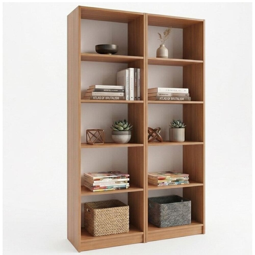 Kit 2 Estantes para Livros Multiuso 5 Nichos Montreal | Casas Bahia