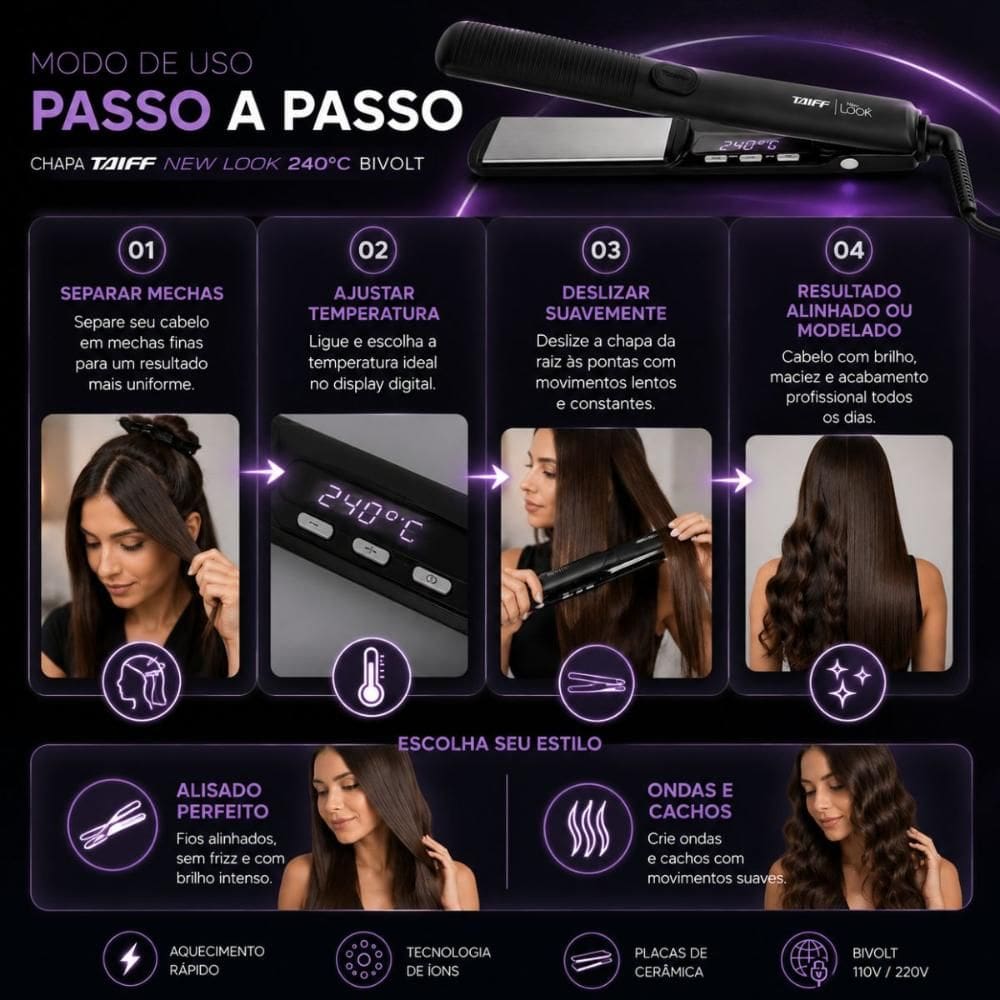 Chapa Taiff New Look 240C Bivolt: | Casas Bahia