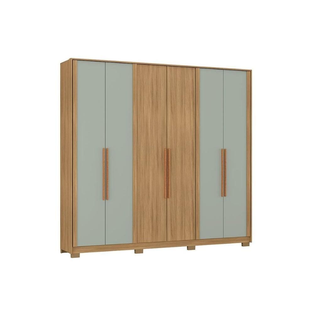 Guarda Roupa 6 Portas Everest Cedro/Salvia - Carraro | Casas Bahia