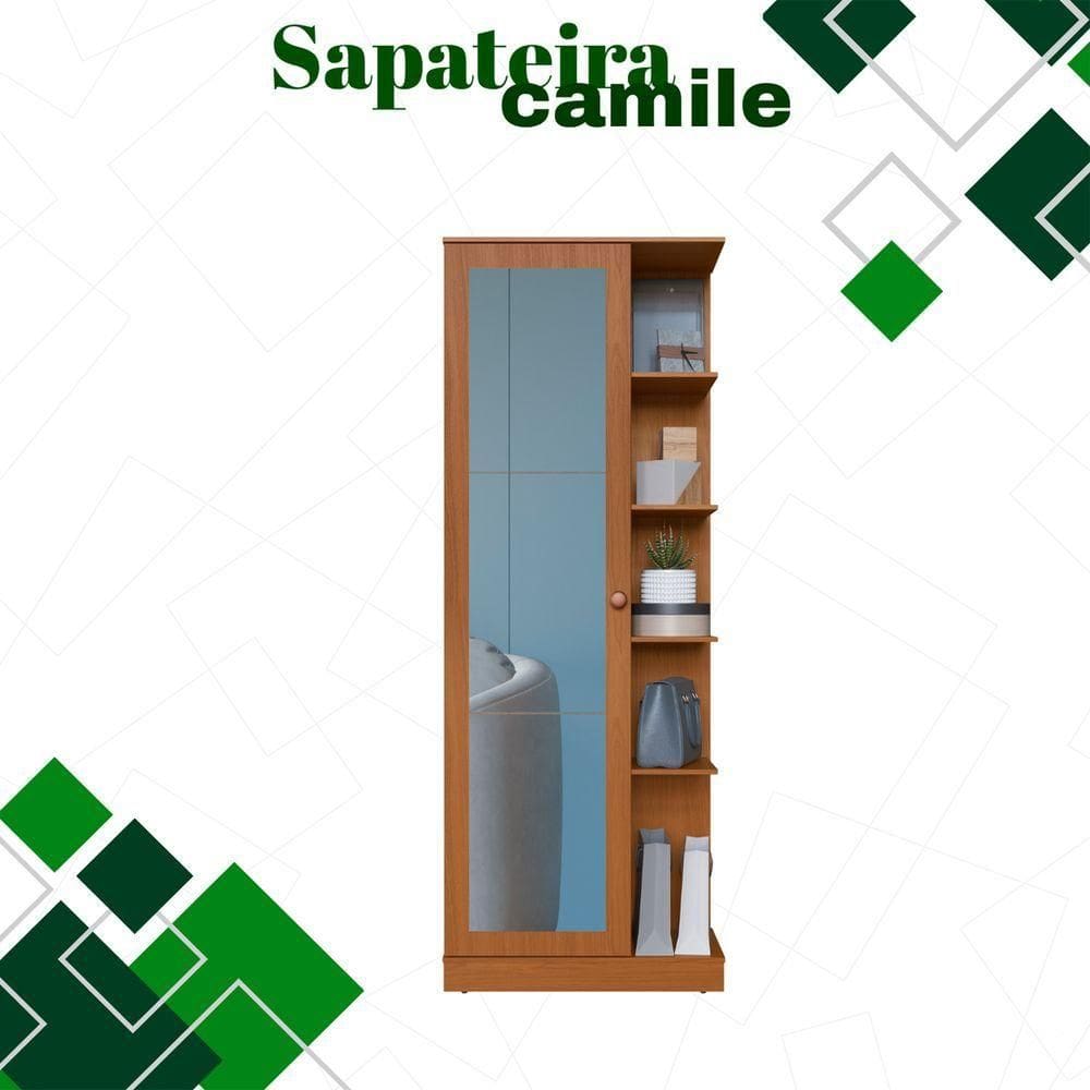 Sapateira Camile 1 Porta Espelho 68CM MDF | Casas Bahia