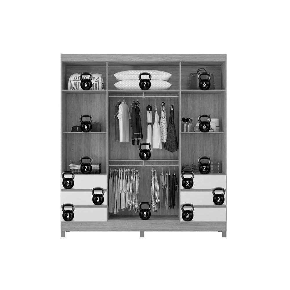 Guarda Roupa Casal 4 Portas Roma Off | Casas Bahia